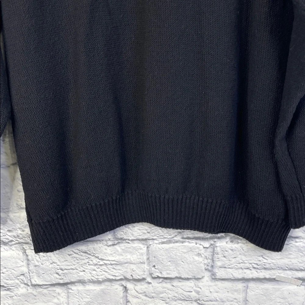 Zara women’s Classic Black crochet long sleeve Sweater size XL